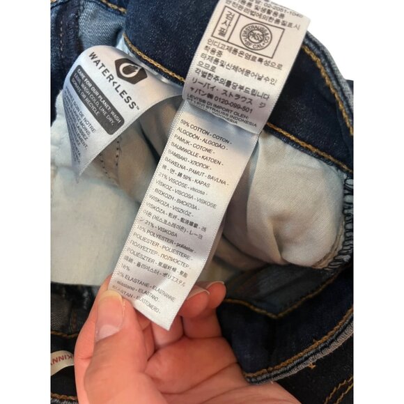 Levi's 721 High Rise Skinny Blue Jeans Women's Size 31 Dark Wash Denim - Picture 5 of 7